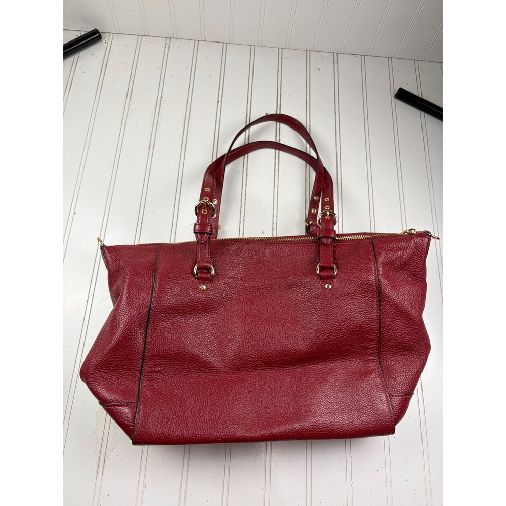 Coach Vintage Y2K Kleo Carryall Red Leather Shoulder Bag Tote - Picture 4 of 12